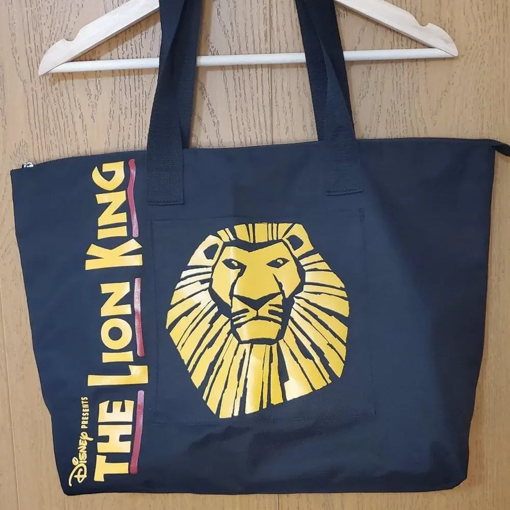 Disney's The Lion King with a Spacious Black Broadway Musical Zip Tote Bag!